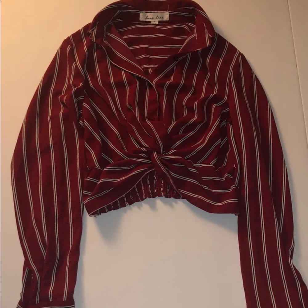 Stripped crop blouses